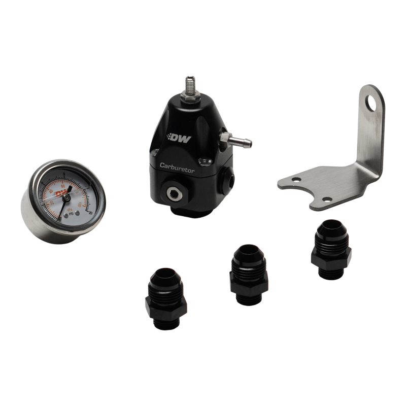 DeatschWerks 6-0550-FRB-88 - DWK6-0550-FRB-88 - DeatschWerks DWR550C Adjustable Carburetor Regulator w/ 8AN Fittings and Gauge - Shipped in Europe - Tuningsupply.com
