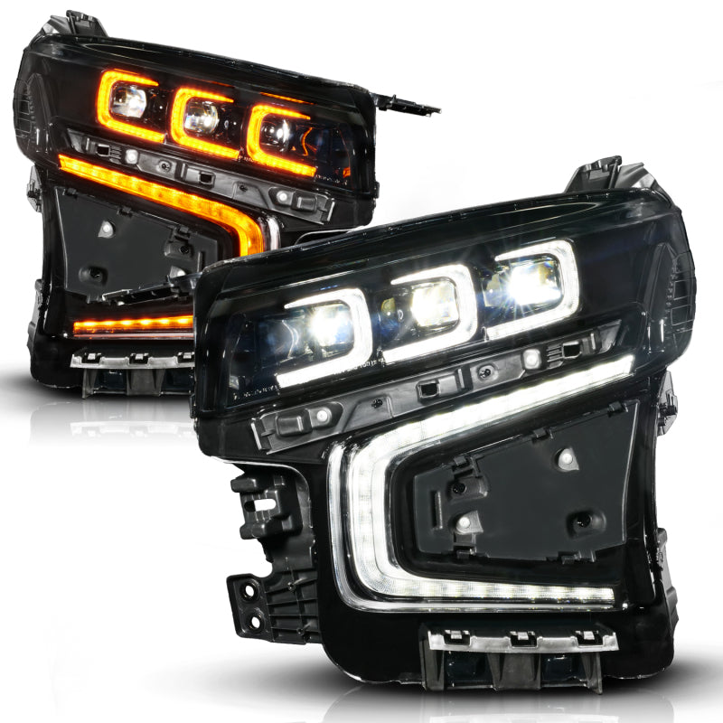 ANZO 111636X-R - ANZ111636X-R - ANZO 21-23 Chevy Tahoe/Suburban LED Light Bar Style Headlights Black w/ Sequential DRL (Right Side) - Shipped in Europe - Tuningsupply.com