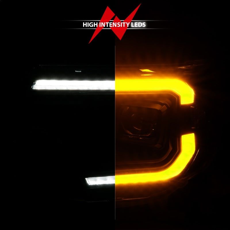 ANZO 111556 - ANZ111556 - ANZO 12-15 Toyota Tacoma Projector Headlights - w/ Light Bar Switchback Black Housing - Shipped in Europe - Tuningsupply.com