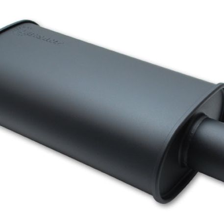 Vibrant 1145 - VIB1145 - Vibrant StreetPower FLAT BLACK Oval Muffler with Single 3in Outlet - 2.25in inlet I.D. - Shipped in Europe - Tuningsupply.com