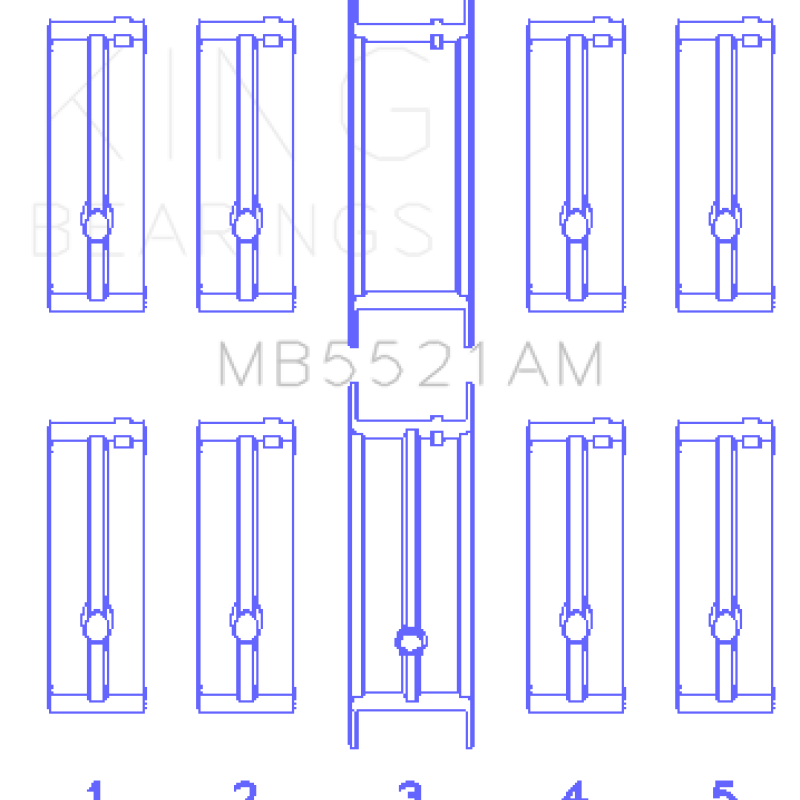 King Engine Bearings GMB5521AM - KINGMB5521AM - King Engine Bearings Chrysler 2.2L Main Bearing Set - Shipped in Europe - Tuningsupply.com