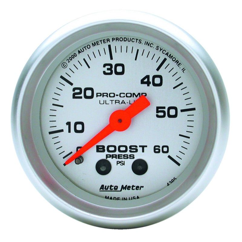 AutoMeter 4305 - ATM4305 - Autometer Ultra-Lite 52mm 60 PSI Mechanical Boost Gauge - Shipped in Europe - Tuningsupply.com