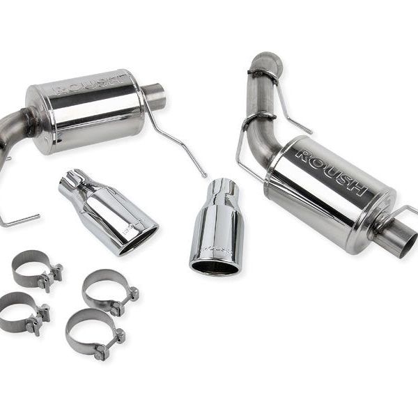 Roush 421145 - RSH421145 - Roush 2011-2014 Ford Mustang V6 Enhanced Sound Dual Axle-Back w/ Round Tips - Shipped in Europe - Tuningsupply.com