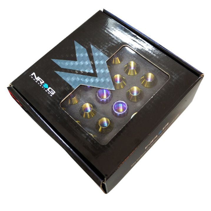 NRG LN-T200MC-21 - NRGLN-T200MC-21 - NRG 200 Series M12 X 1.5 Titanium Lug Nut Set - 21 Pc w/Lock Key Socket - Neochrome - Shipped in Europe - Tuningsupply.com
