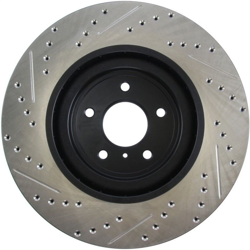 Stoptech 127.42100L - STO127.42100L - StopTech Infiniti G37 / Nissan 370Z SportStop Slotted & Drilled Front Left Rotor - Shipped in Europe - Tuningsupply.com