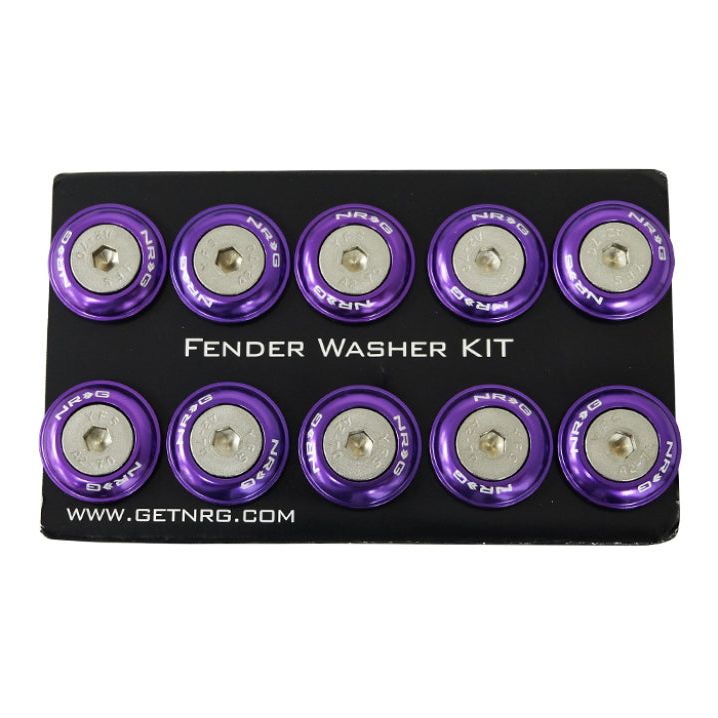 NRG FW-100PP - NRGFW-100PP - NRG Fender Washer Kit w/Rivets For Plastic (Purple) - Set of 10 - Shipped in Europe - Tuningsupply.com