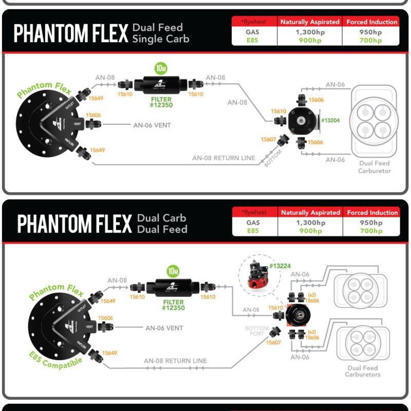 Aeromotive 18310 - AER18310 - Aeromotive Fuel Pump - Universal - Phantom 450 - 6-10in Depth - Shipped in Europe - Tuningsupply.com