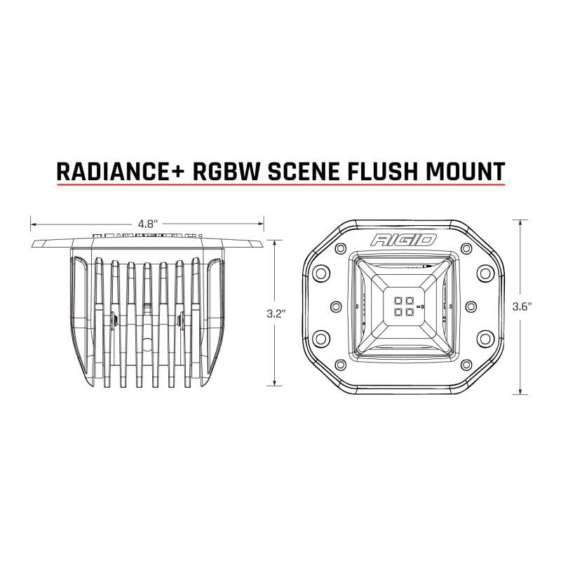 Rigid Industries 682153 - RIG682153 - Rigid Industries Radiance+ Scene RGBW Flush Mount - Pair - Shipped in Europe - Tuningsupply.com