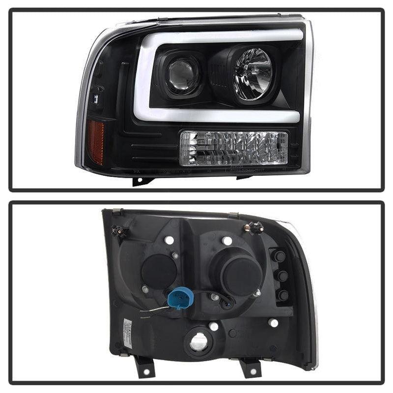 SPYDER 5084491 - SPY5084491 - Spyder 99-04 Ford F250 Super Duty Projector Headlights - Light Bar - Black PRO-YD-FF25099V2-LB-BK - Shipped in Europe - Tuningsupply.com