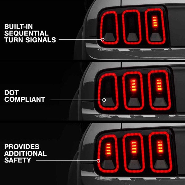 Raxiom 49169 - RAX49169 - Raxiom 05-09 Ford Mustang Gen5 Tail Lights- Black Housing (Smoked Lens) - Shipped in Europe - Tuningsupply.com