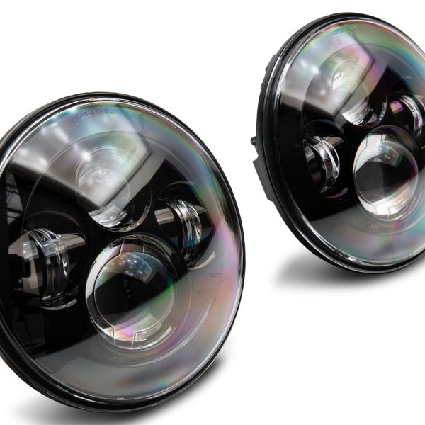 Raxiom J108042 - RAXJ108042 - Raxiom 97-18 Jeep Wrangler TJ/JK Axial Series LED Daymaker Headlights- Black Housing (Clear Lens) - Shipped in Europe - Tuningsupply.com