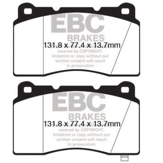 EBC DP32147C - EBCDP32147C - EBC 09+ Hyundai Genesis Coupe 2.0 Turbo (Brembo) Redstuff Front Brake Pads - Shipped in Europe - Tuningsupply.com