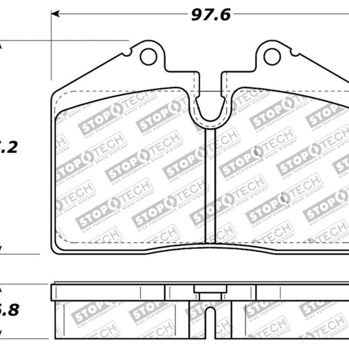 Stoptech 309.06090 - STO309.06090 - StopTech Performance ST-40 4 Piston Front Caliper Brake Pads - Shipped in Europe - Tuningsupply.com