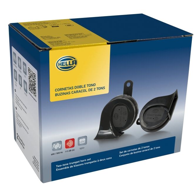 Hella LA012010901 - HELLA012010901 - Hella 12V Twin Trumpet Horn Kit with Bracket - Toyota - Shipped in Europe - Tuningsupply.com
