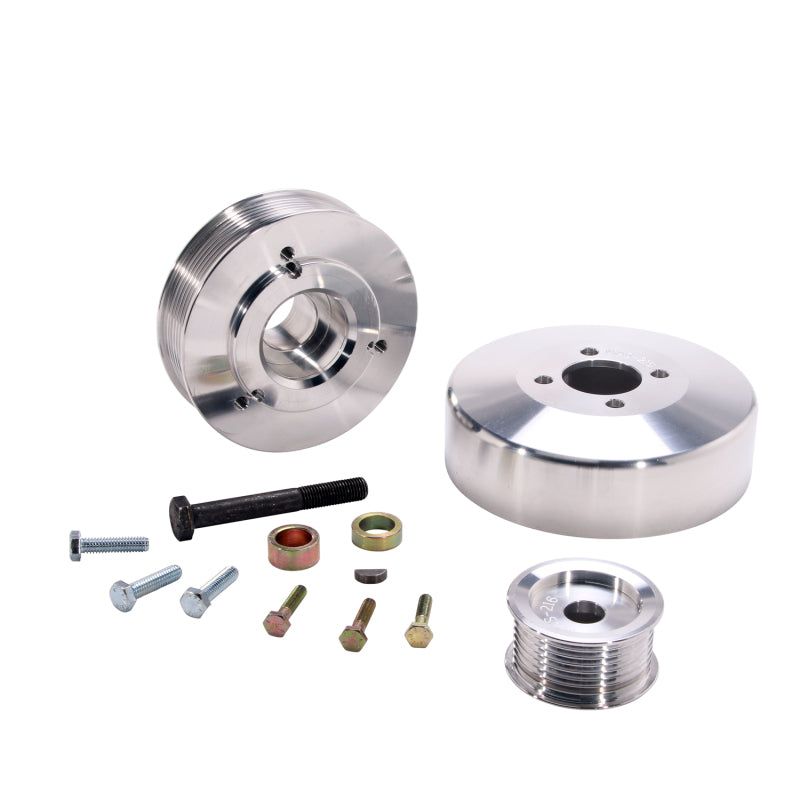 BBK 15550 - BBK15550 - BBK 97-04 Ford F150 Expedition 4.6 5.4 Underdrive Pulley Kit - Lightweight CNC Billet Aluminum (3pc) - Shipped in Europe - Tuningsupply.com