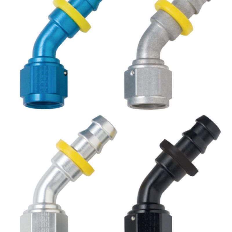 Fragola 204506-BL - FRA204506-BL - Fragola -6AN Push-Lite End 45 Degree - Black - Shipped in Europe - Tuningsupply.com