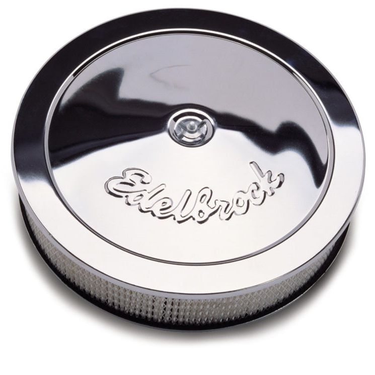 Edelbrock 1207 - EDE1207 - Edelbrock Air Cleaner Pro-Flo Series Round Steel Top Paper Element 14In Dia X 3 313In Chrome - Shipped in Europe - Tuningsupply.com