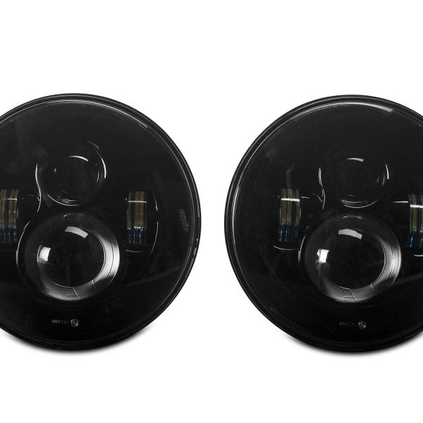 Raxiom J108042 - RAXJ108042 - Raxiom 97-18 Jeep Wrangler TJ/JK Axial Series LED Daymaker Headlights- Black Housing (Clear Lens) - Shipped in Europe - Tuningsupply.com