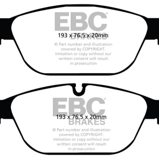 EBC DP42087R - EBCDP42087R - EBC 11-12 Audi A8 Quattro 3.0 Supercharged Yellowstuff Front Brake Pads - Shipped in Europe - Tuningsupply.com