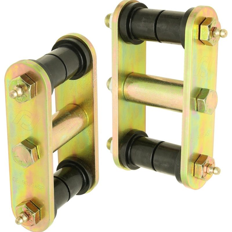 RockJock CE-9035A - ROKCE-9035A - RockJock 76-86 CJ HD Leaf Spring Shackles Front w/ Urethane Bushings HD Greasable Bolts Pair - Shipped in Europe - Tuningsupply.com