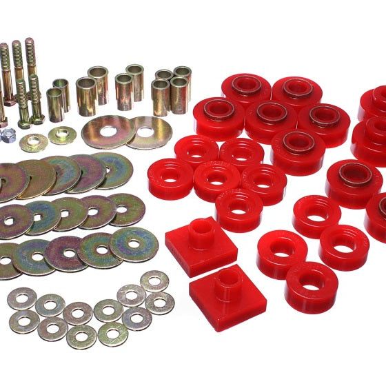 Energy Suspension 3.4161R - ENG3.4161R - Energy Suspension 68-72 Oldsmobile Cutlass Red Body Mount Set - Shipped in Europe - Tuningsupply.com