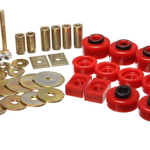 Energy Suspension 4.4114R - ENG4.4114R - Energy Suspension 97-03 Ford F-100/F-150 2WD/F250 2WD & L-Duty Red Body (Ext Cab ONLY ) Mount Set - Shipped in Europe - Tuningsupply.com