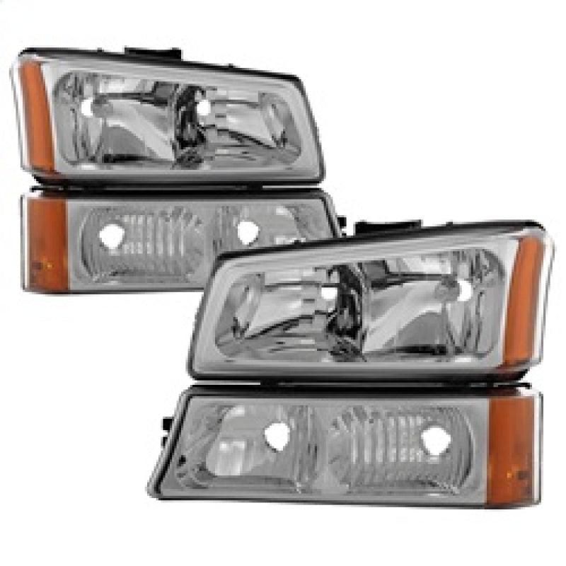 SPYDER 5064912 - SPY5064912 - xTune Chevy Silverado 2500HD 03-06 Crystal Headlights w/ Bumper Lights Chrome HD-JH-CSIL03-AM-C-SET - Shipped in Europe - Tuningsupply.com