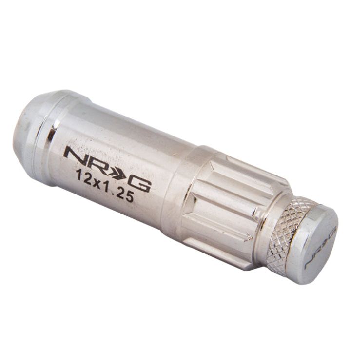 NRG LN-LS710SL-21 - NRGLN-LS710SL-21 - NRG 700 Series M12 X 1.25 Steel Lug Nut w/Dust Cap Cover Set 21 Pc w/Locks & Lock Socket - Silver - Shipped in Europe - Tuningsupply.com