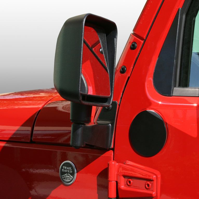 Rugged Ridge 11025.05 - RUG11025.05 - Rugged Ridge 07-18 Jeep Wrangler JK Black Mirror Filler Plates - Shipped in Europe - Tuningsupply.com