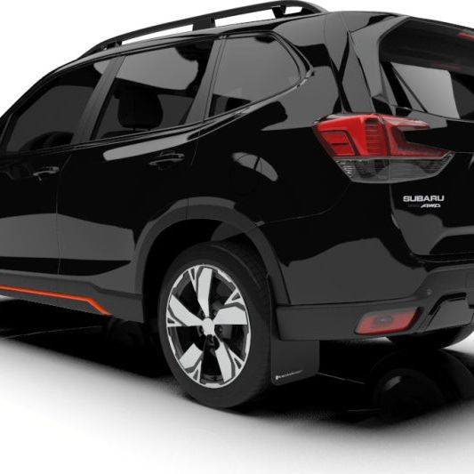 Rally Armor MF52-UR-BLK/WH - RALMF52-UR-BLK/WH - Rally Armor 19-21 Subaru Forester Black UR Mud Flap w/ White Logo - Shipped in Europe - Tuningsupply.com