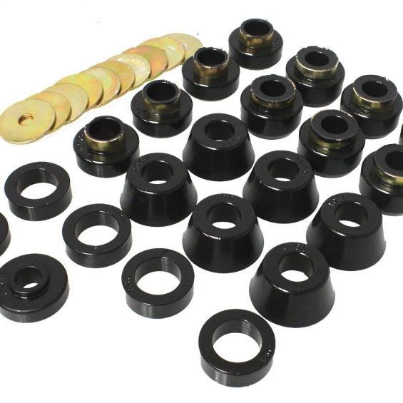 Energy Suspension 2.4105G - ENG2.4105G - Energy Suspension 87-96 Jeep Wrangler Black Body(cab) Mount Set - Shipped in Europe - Tuningsupply.com