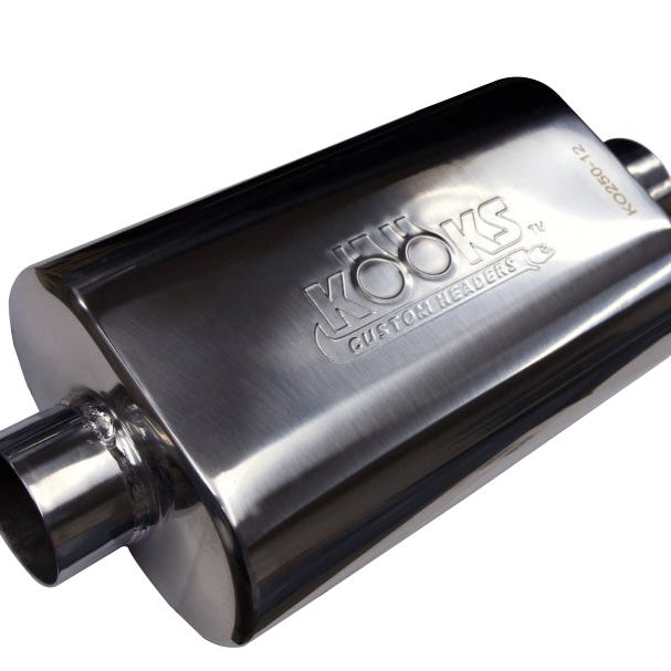 Kooks Headers KO250-12 - KSHKO250-12 - Kooks Universal 2 1/2in Center/Center Oval Muffler (4x8x12) - Shipped in Europe - Tuningsupply.com