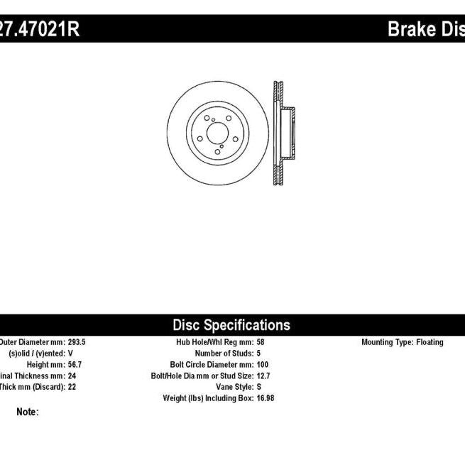 Stoptech 127.47021R - STO127.47021R - StopTech Slotted & Drilled Sport Brake Rotor - Shipped in Europe - Tuningsupply.com