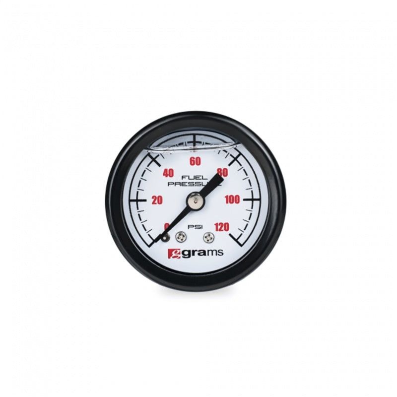 Grams Performance G2-99-1200W - GRPG2-99-1200W - Grams Performance Universal 0-120 PSI Fuel Pressure Gauge - White Face - Shipped in Europe - Tuningsupply.com