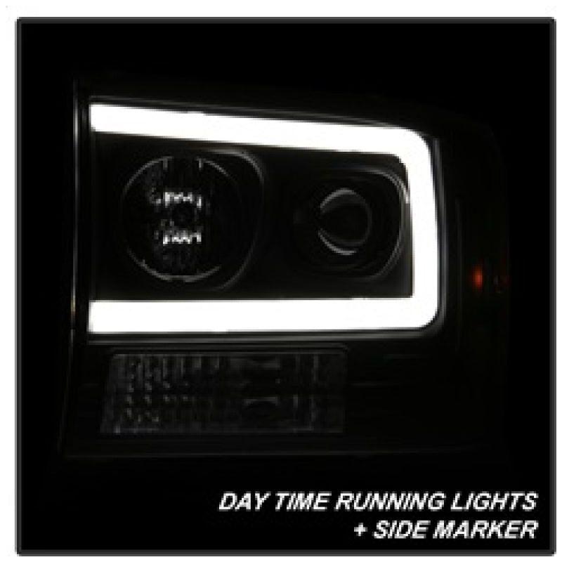 SPYDER 5084491 - SPY5084491 - Spyder 99-04 Ford F250 Super Duty Projector Headlights - Light Bar - Black PRO-YD-FF25099V2-LB-BK - Shipped in Europe - Tuningsupply.com