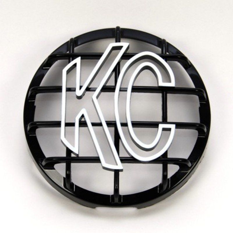 KC HiLiTES 7210 - KCL7210 - KC HiLiTES 6in. Round ABS Stone Guard for SlimLite/Daylighter Lights (Single) - Black/White KC Logo - Shipped in Europe - Tuningsupply.com