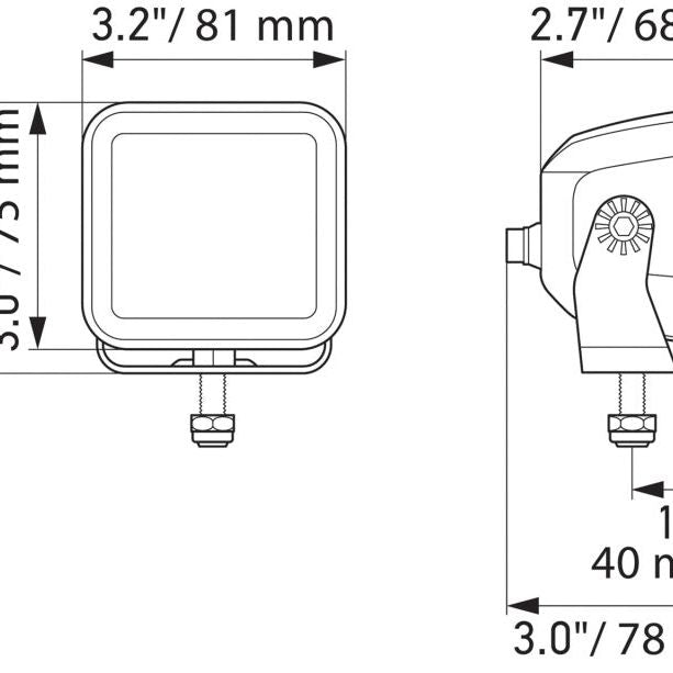 Hella LA358176811 - HELLA358176811 - Hella Universal Black Magic 3.2in L.E.D. Cube Kit - Flood Beam - Shipped in Europe - Tuningsupply.com