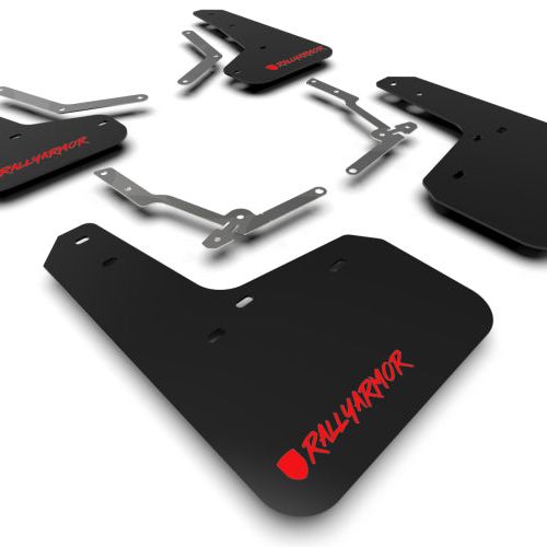 Rally Armor MF27-UR-BLK/RD-X - RALMF27-UR-BLK/RD-X - Rally Armor 12-19 Ford Focus ST / 16-19 RS Black UR Mud Flap w/Red Altered Font Logo - Shipped in Europe - Tuningsupply.com