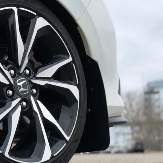 Rally Armor MF50-UR-BLK/BL - RALMF50-UR-BLK/BL - Rally Armor 16-21 Honda Civic Si Black UR Mud Flap w/Blue Logo - Shipped in Europe - Tuningsupply.com