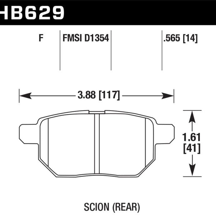Hawk Performance KHB629B.565 - HAWKHB629B.565 - Hawk 08-15 Scion xB HPS 5.0 Rear Brake Pads - Shipped in Europe - Tuningsupply.com