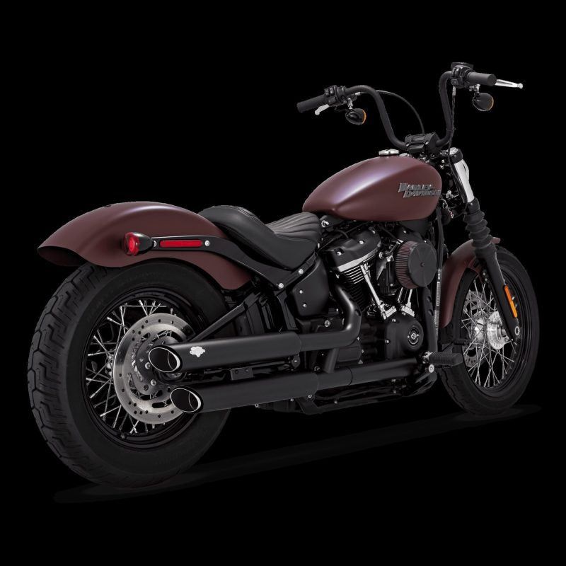 Vance and Hines 46376 - VAH46376 - Vance & Hines 18-22 Harley-Davidson Softail Twin Slash S/OS PCX Slip-On Exhaust - Black - Shipped in Europe - Tuningsupply.com