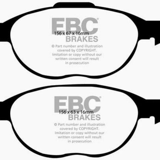 EBC DP41524R - EBCDP41524R - EBC 12+ Ford C-Max 2.0 Hybrid Yellowstuff Front Brake Pads - Shipped in Europe - Tuningsupply.com
