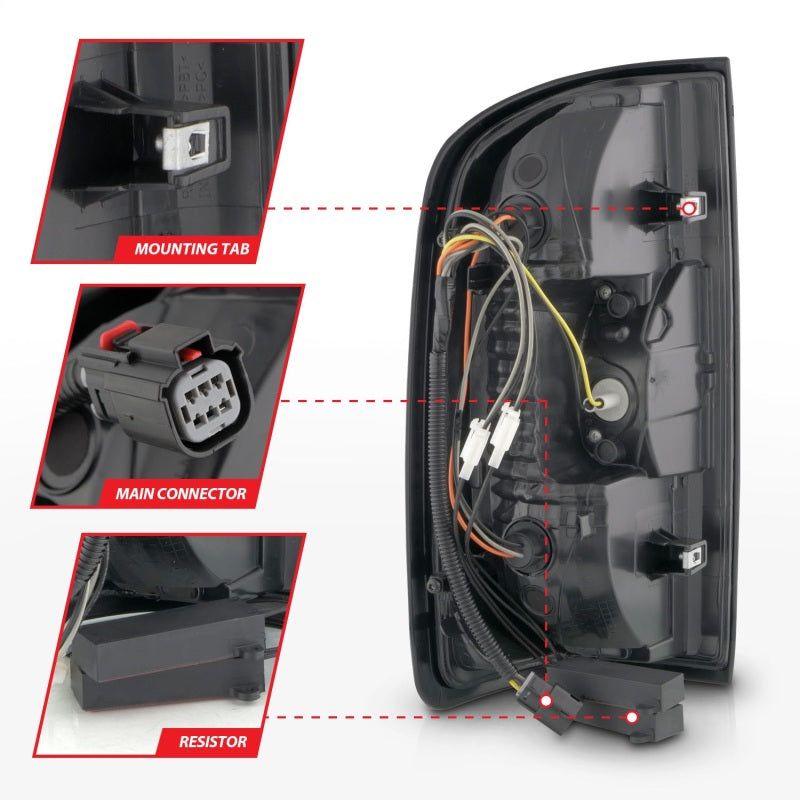 ANZO 311434 - ANZ311434 - ANZO 15-21 GMC Canyon Full LED Taillights w/ Red Lightbar Black Housing/Clear Lens - Shipped in Europe - Tuningsupply.com