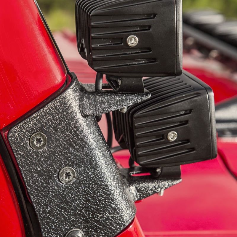 Rugged Ridge 11232.36 - RUG11232.36 - Rugged Ridge 97-06 Jeep Wrangler TJ Textured Black Dual A-Pillar Light Mount - Shipped in Europe - Tuningsupply.com
