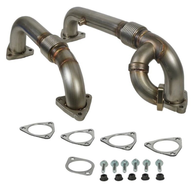 BD Diesel 1041484 - BDD1041484 - BD Diesel 08-10 Ford F-250/F-350/F-450/F-550 Powerstroke 6.4L Up Pipes Kit w/Manifold Set - Shipped in Europe - Tuningsupply.com