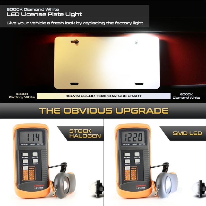 SPYDER 9045127 - SPY9045127 - xTune 13-18 Subaru BRZ T10 Connector LED License Plate Bulb Assembly White 5500K LAC-LP-SWRX08 -Pair - Shipped in Europe - Tuningsupply.com