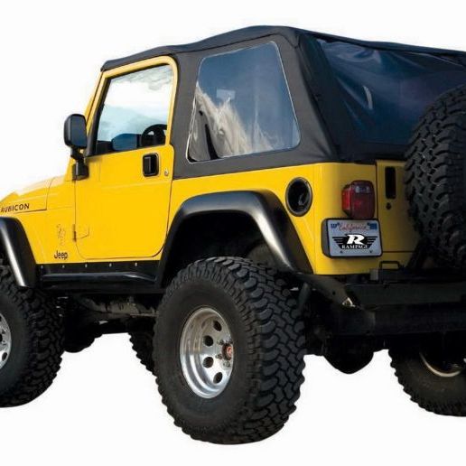 Rampage 109735 - RAM109735 - Rampage 1997-2006 Jeep Wrangler(TJ) Excludes LJ Unlimited Frameless Soft Top Kit - Black Diamond - Shipped in Europe - Tuningsupply.com