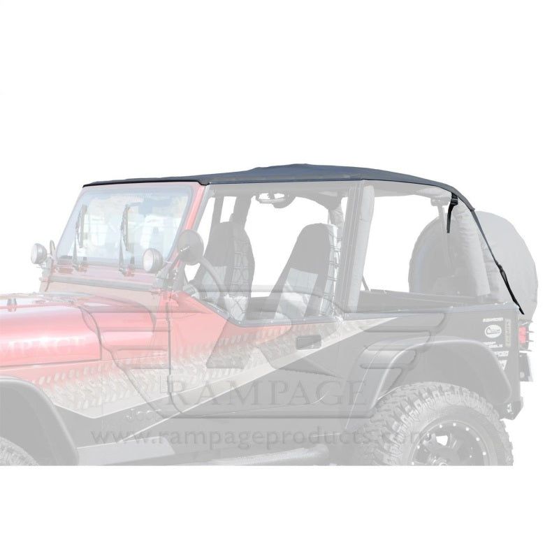 Rampage 109435 - RAM109435 - Rampage 1992-1995 Jeep Wrangler(YJ) Frameless Soft Top Kit - Black Diamond - Shipped in Europe - Tuningsupply.com