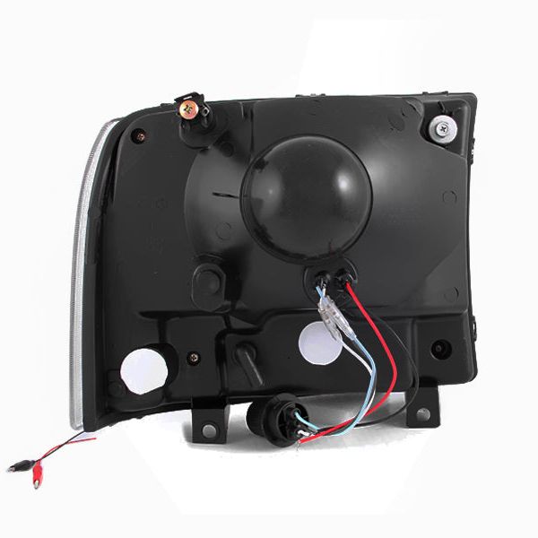 ANZO 111088 - ANZ111088 - ANZO 2000-2004 Ford Excursion Crystal Headlights Chrome w/ LED 1pc - Shipped in Europe - Tuningsupply.com