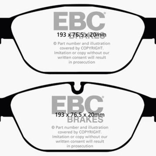 EBC DP42087R - EBCDP42087R - EBC 11-12 Audi A8 Quattro 3.0 Supercharged Yellowstuff Front Brake Pads - Shipped in Europe - Tuningsupply.com
